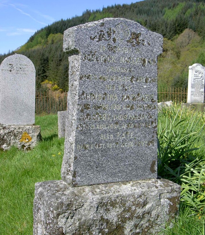 Photo of headstones/Roderick MacLennan d1894 hdstn Angel Hill (LA)